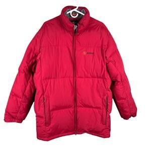 AIGLE Men's XL Red Down Puffer Jacket 50/50 Down Feather Winter Coat‎